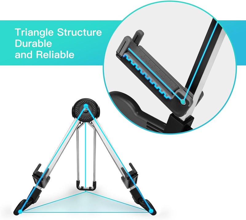 Guitto Guitar Stand - Electric and Acoustic, Floor Standing Holder for Guitars, Bass, Banjo, Cello - Portable, Foldable, and Small A-Frame Design GGS-03 - Image 2